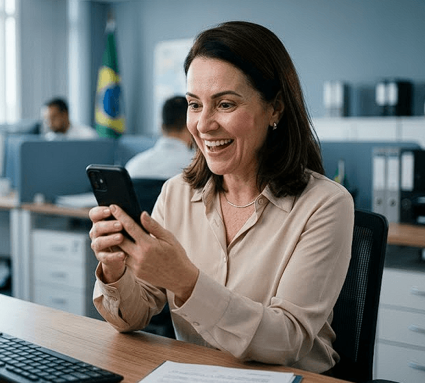 Compra de Dívida Cartão Beneficio GOV SP 3 Servidora do Governo de São Paulo conferindo as condições da compra de dívida do cartão de benefício